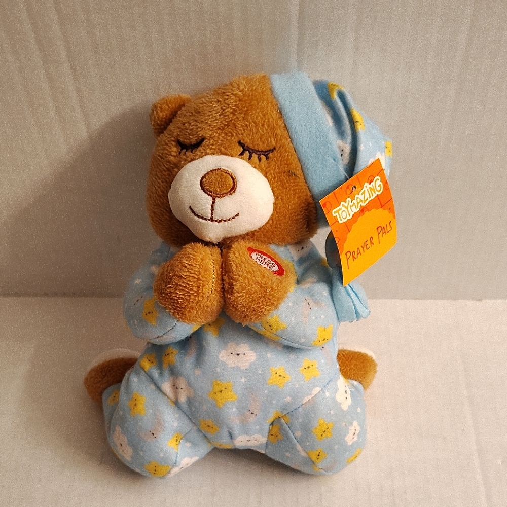 NEW Toyamazing Cozy Brown and Blue Prayer Bear PC 1
